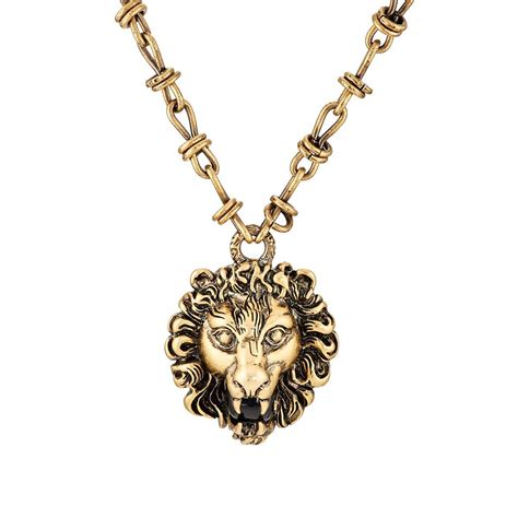 mens gucci lion head necklace|Gucci inspired choker necklace.